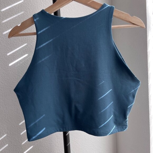 Teal High-Neck Stretch Crop Tank – Size L - Picture 3 of 3